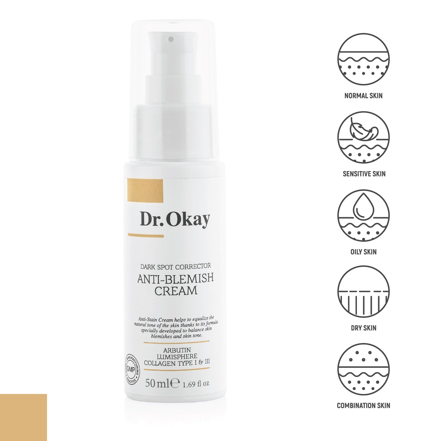 Corrective Cream for Dark Spots and Blemishes with Arbutin, Lumisphere and Collagen Type I & III