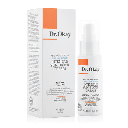 Cremă de Protecție Solară, Intens Anti-Pigmentare cu Filtru de Lumină Albastră, SPF 50+ UVA/UVB