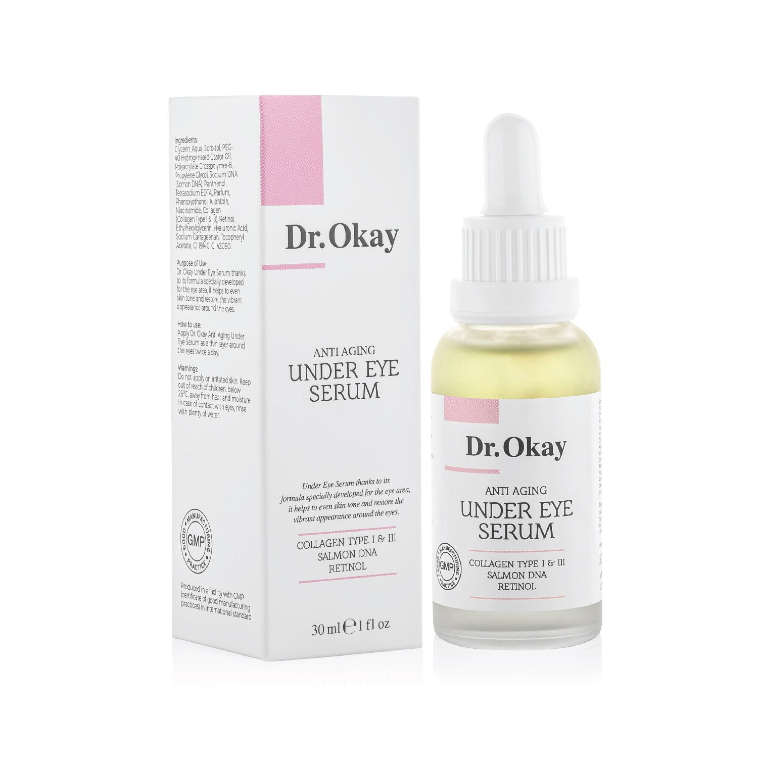Ser Anti-Îmbătrânire Pentru Ochi cu Colagen Tip I &amp; III, ADN Somon și Retinol